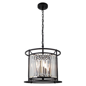 Cougar Lighting Amelia 3LT Pendant Light in Black COU-AMEL3PBLK