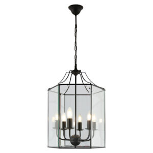 Cougar Lighting Arcadia 6LT Pendant Light in Black COU-ARCA6PBLK