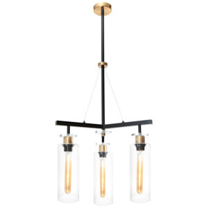 Cougar Lighting Bourne 3LT Pendant Light in Black COU-BOUR3PBLK