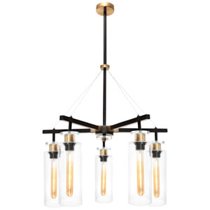 Cougar Lighting Bourne 5LT Pendant Light in Black COU-BOUR5PBLK