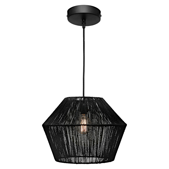 Cougar Lighting Cassie 1LT Small Pendant Light in Black COU-CASS1PSMBLK