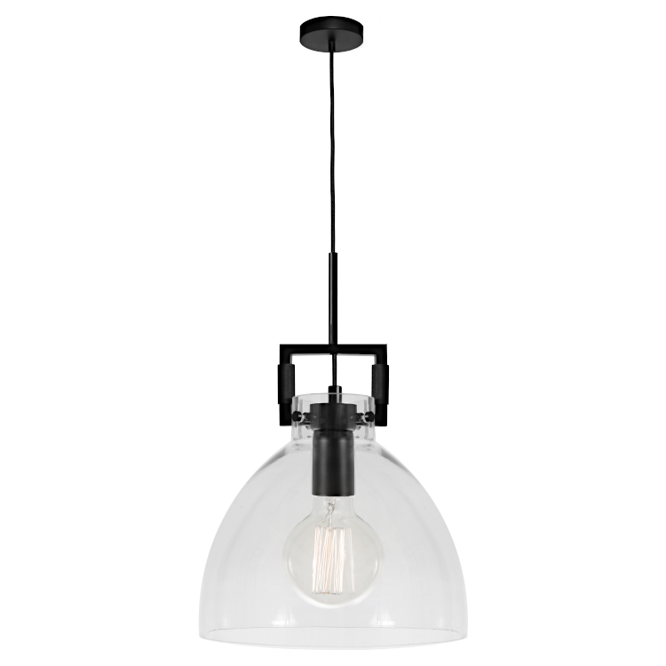 Cougar Lighting Jean 1LT Pendant Light in Black COU-JEAN1PBLK