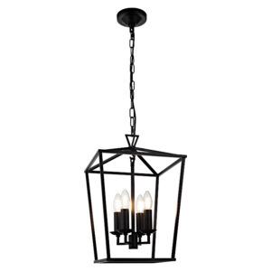 Cougar Lighting Perigan 4LT Pendant Light in Black COU-PERI4PBLK