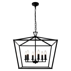 Cougar Lighting Perigan 6LT Pendant Light in Black COU-PERI6PBLK