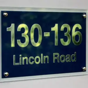 Sign Artist Polished Glass Address Plaque