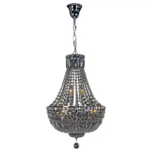 Lighting Inspirations Classique Medium 50cm 6 Light Basket Crystal Glass Chandelier Chrome LOI1000111