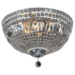 Lighting Inspirations Classique Medium 40cm Flush 5 Light Crystal Glass Chandelier Chrome LOI1000115