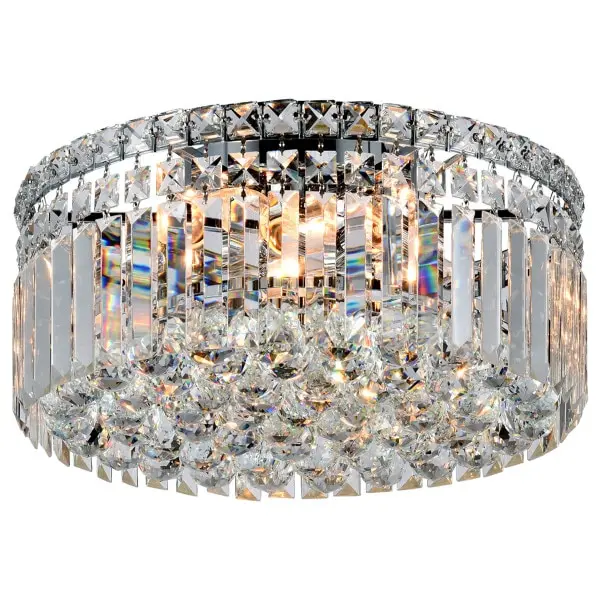 Lighting Inspirations Rotondo Small 30cm Flush 3 Light Crystal Glass Chrome LOI1000427