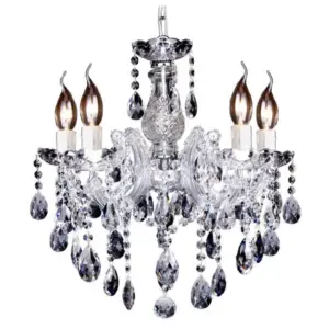 Lighting Inspirations Zurich 5 Light Crystal Glass Chandelier Clear Chrome LOI1000607