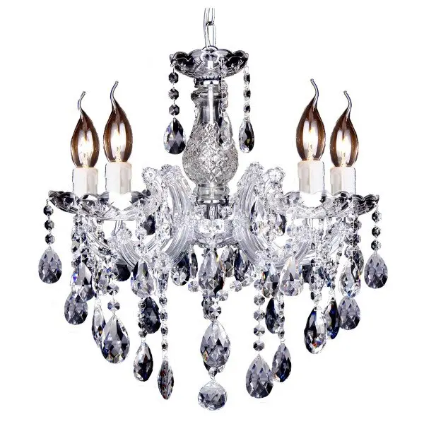 Lighting Inspirations Zurich 5 Light Crystal Glass Chandelier Clear Chrome LOI1000607