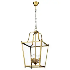 Lighting Inspirations Montana Medium 4 Light Lantern Pendant Satin Brass LOI1000650