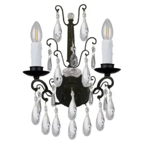 Lighting Inspirations Salzburg 2 Light Crystal Glass Wall Light Bronze LOI1000800