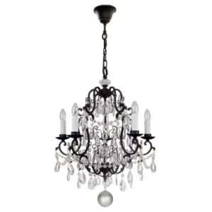 Lighting Inspirations Salzburg 5 Light Crystal Glass Chandelier Light Bronze LOI1000803