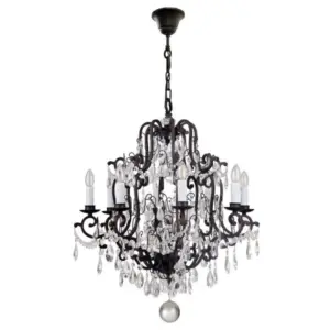 Lighting Inspirations Salzburg 8 Light Crystal Glass Chandelier Light Bronze LOI1000804