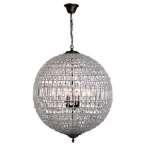Lighting Inspirations Marseilles Large 45cm 3 Light Ball Crystal Glass Chandelier Bronze LOI1000810