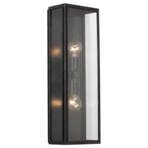 Lighting Inspirations Plaza 2 Light Outdoor Wall Sconce Antique Black LOI1000853
