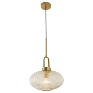 Lighting Inspirations Cape Pendant Light Black Cord Satin Brass LOI1001080