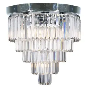 Lighting Inspirations Celestial 40cm Flush 6 Light 5 Tier Crystal Glass Chrome LOI1001096