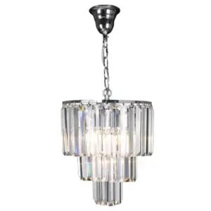 Lighting Inspirations Celestial 29cm 4 Light 3 Tier Crystal Glass Chandelier Chrome LOI1001098