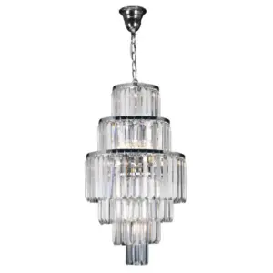 Lighting Inspirations Celestial 39cm 9 Light 6 Tier Crystal Glass Chandelier Chrome LOI1001100