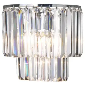 Lighting Inspirations Celestial 2 Light 2 Tier Crystal Glass Wall Bracket Light Chrome LOI1001101