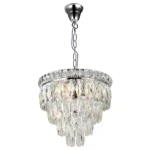 Lighting Inspirations Emporia 34cm 4 Light 4 Tier Crystal Glass Chandelier Chrome LOI1001177