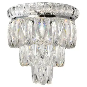 Lighting Inspirations Emporia 2 Light 3 Tier Crystal Glass Wall Light Chrome LOI1001180