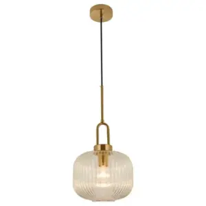 Lighting Inspirations Main Pendant Light Black Cord Satin Brass LOI1001320
