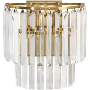 Lighting Inspirations Celestial 2 Light 2 Tier Crystal Glass Wall Bracket Satin Brass LOI1001601