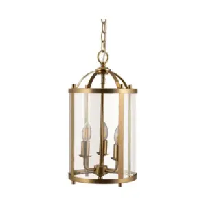 Lighting Inspirations Manor Medium 3 Light Lantern Satin Brass LOI1001602