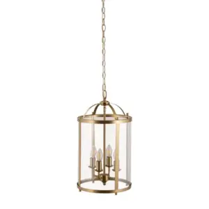 Lighting Inspirations Manor Large 4 Light Lantern Satin Brass LOI1001603