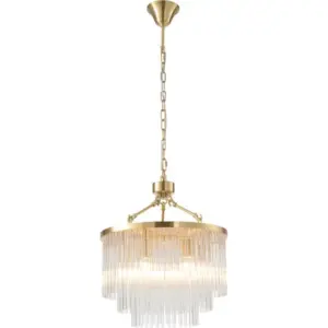 Lighting Inspirations Evangeline Small 45cm 6 Light Chandelier Satin Brass LOI1001627