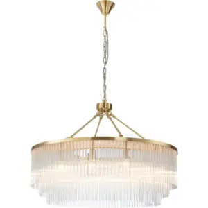 Lighting Inspirations Evangeline Large 90cm 12 Light Chandelier Satin Brass LOI1001629
