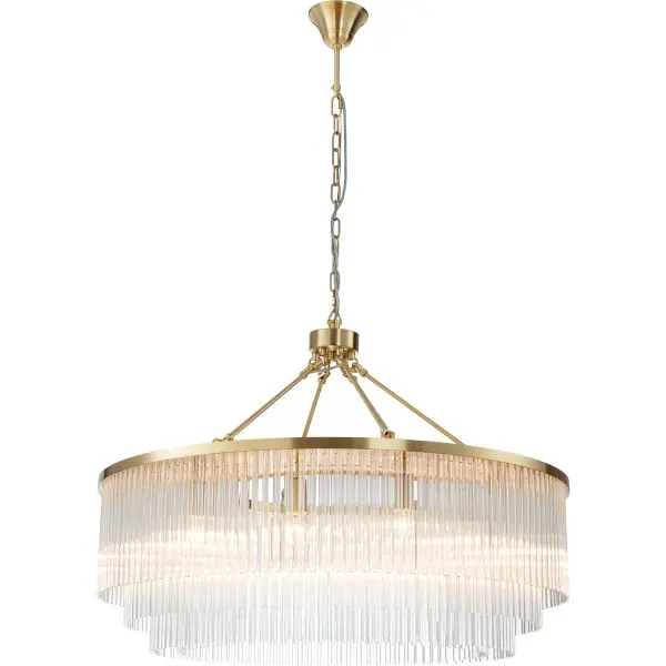 Lighting Inspirations Evangeline Large 90cm 12 Light Chandelier Satin Brass LOI1001629