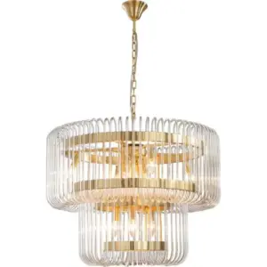 Lighting Inspirations Collette 80cm 13 Light 2 Tier Chandelier Satin Brass LOI1001634