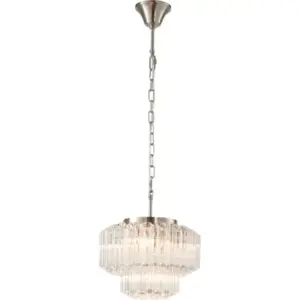 Lighting Inspirations Calista Small 32cm 4 Light 2 Tier Chandelier Brushed Nickel LOI1001635
