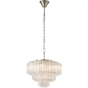 Lighting Inspirations Calista Medium 42cm 5 Light 3 Tier Chandelier Brushed Nickel LOI1001636