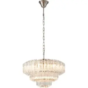 Lighting Inspirations Calista Large 50cm 7 Light 3 Tier Chandelier Brushed Nickel LOI1001637