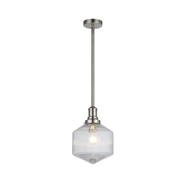 Lighting Inspirations Jefferson Small Rod Pendant Clear Brushed Nickel LOI1001697A