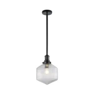 Lighting Inspirations Jefferson Small Rod Pendant Clear Matte Black LOI1001699A