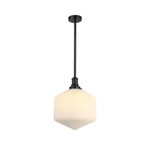 Lighting Inspirations Jefferson Large Rod Pendant Opal Matte Matte Black LOI1001716A