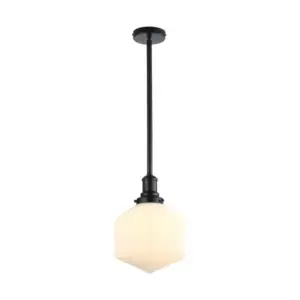 Lighting Inspirations Jefferson Small Rod Pendant Opal Matte Matte Black LOI1001717A