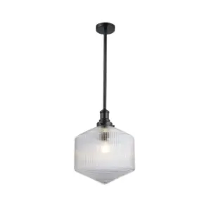 Lighting Inspirations Jefferson Large Rod Pendant Clear Matte Black LOI1001718A