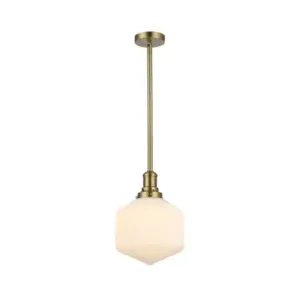 Lighting Inspirations Jefferson Small Rod Pendant Opal Matte Satin Brass LOI1001725A