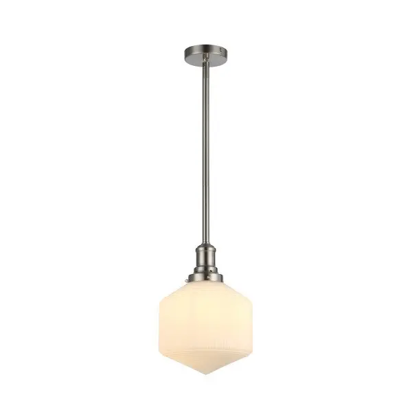 Lighting Inspirations Jefferson Small Rod Pendant Opal Matte Brushed Nickel LOI1001726A