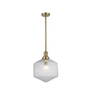 Lighting Inspirations Jefferson Large Rod Pendant Clear Satin Brass LOI1001727A