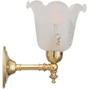 Lighting Inspirations Waubra Wall Light Polished Brass with 5008 29mm Frost Etched LOI3000332A