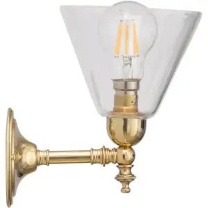 Lighting Inspirations Waubra Wall Light Polished Brass with Cono Clear LOI3000333A
