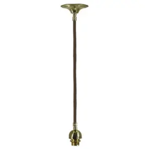 Lighting Inspirations Cloth Cord Suspension Brown Cord Polished Brass LOI3006037