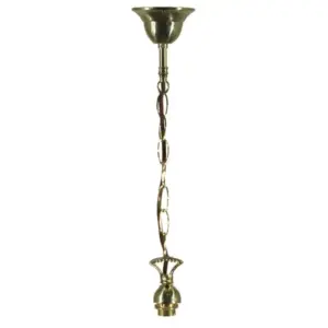 Lighting Inspirations Chain Suspension Brown Cord Polished Brass LOI3006092